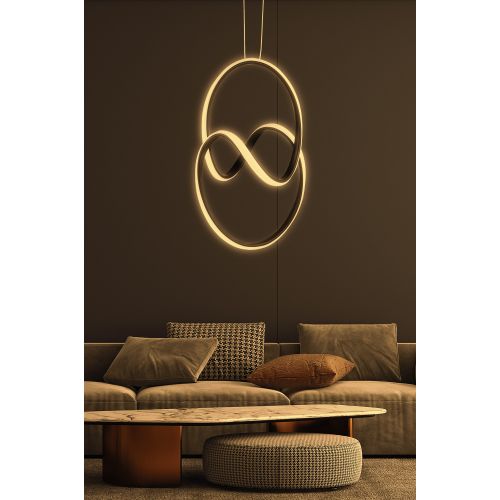 Yin Yang Black - Yellow Light Black Chandelier slika 2