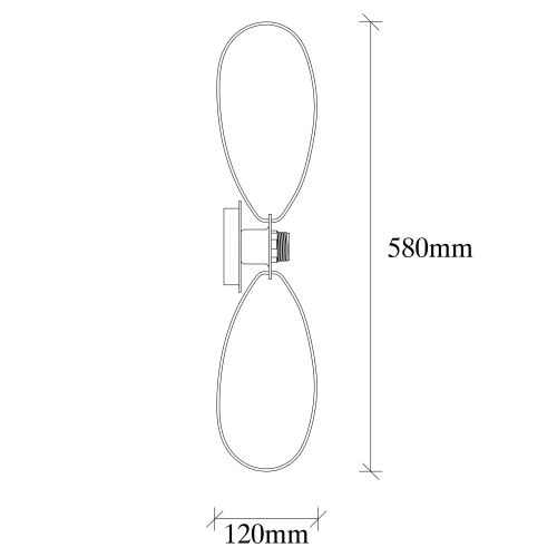 Hemdem - 707-A BLACK Zidna Lampa u Crnoj Boji slika 3