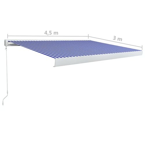 Kazetna tenda na ručno uvlačenje 450 x 300 cm plavo-bijela slika 46