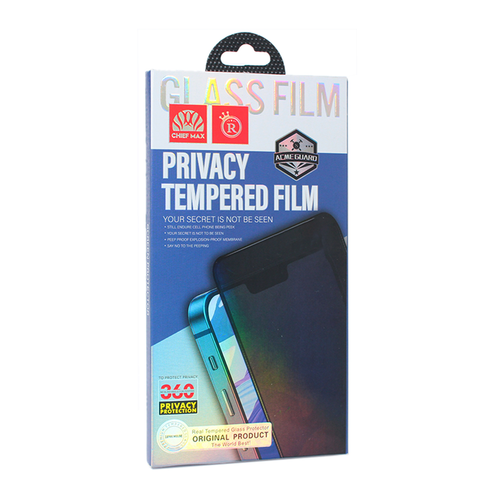 Tempered Glass Privacy 2.5D full glue za Samsung Galaxy S23 FE crni (fingerprint unlock) slika 1