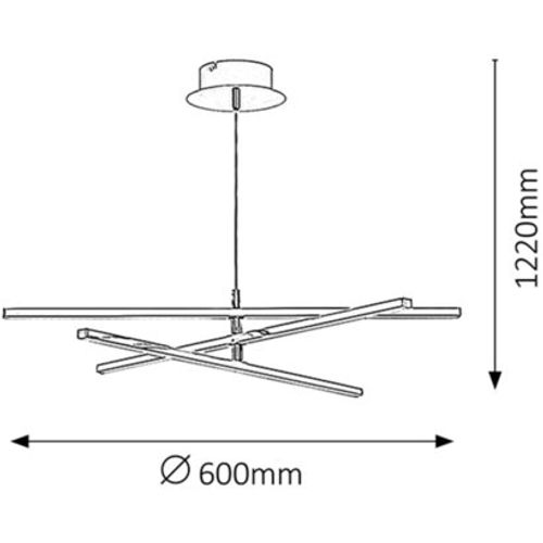 Rabalux Mecrvenoith Visilica LED 18W hrom Moderna rasveta slika 3