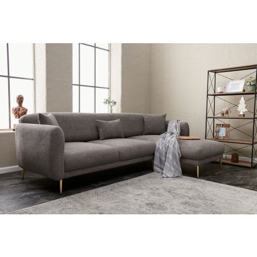 Atelier Del Sofa Kutna garnitura na razvlačenje, Sivo Zlato, Simena Right - Grey slika 2