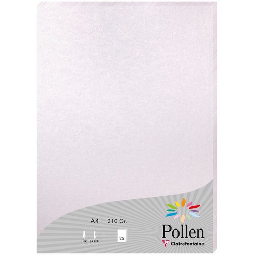 Clairefontaine papir Pollen iridescent (perlasti) pink A4/210gr 1/25 slika 1