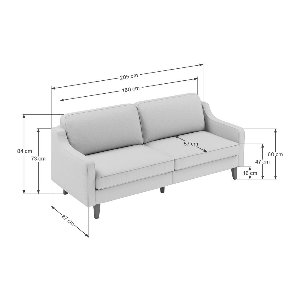 Sofa za tri osobe Robin 3 - noćno plava orahova slika 4