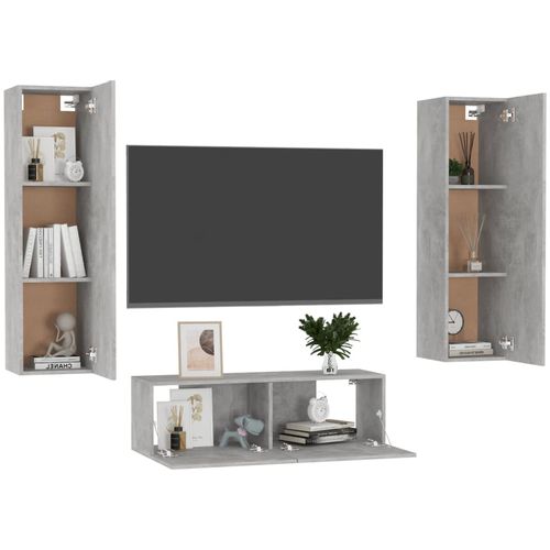 3-dijelni set TV ormarića siva boja betona od iverice slika 3