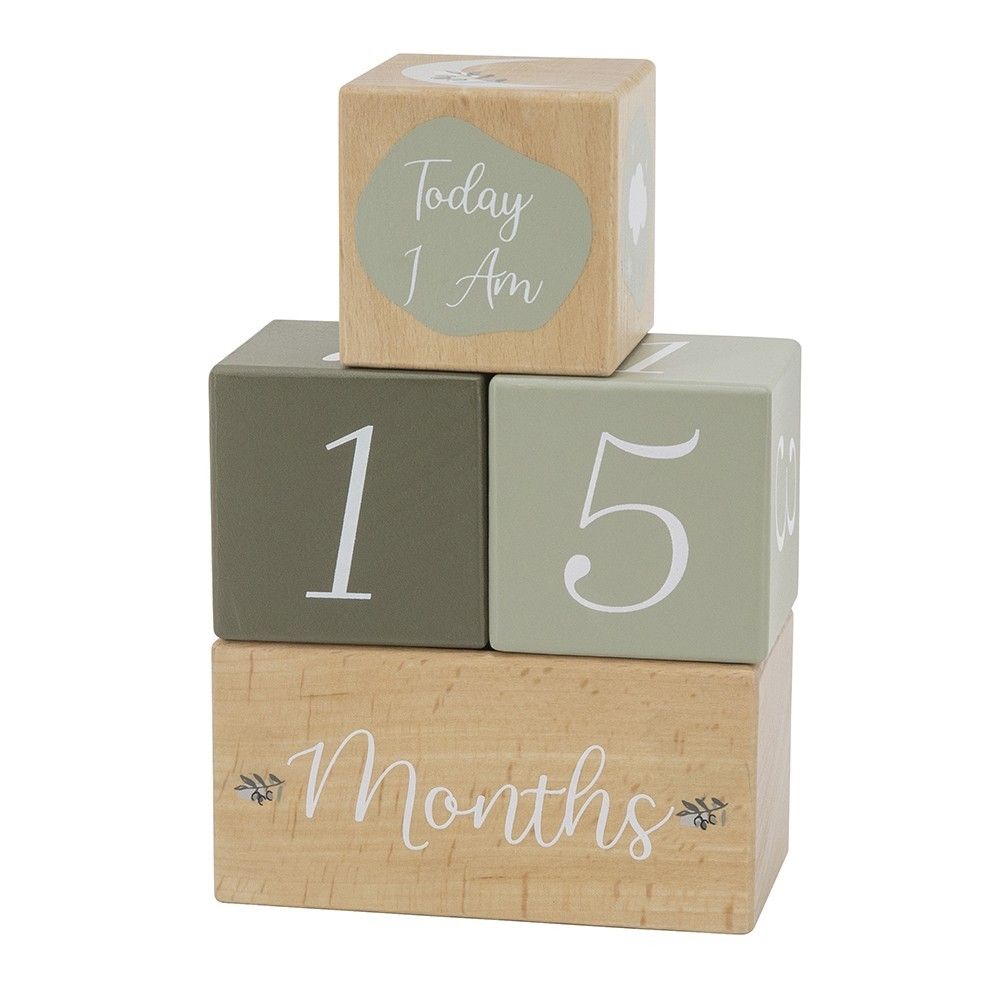 Label Label Drvene kocke Milestone, Olive Green slika 2