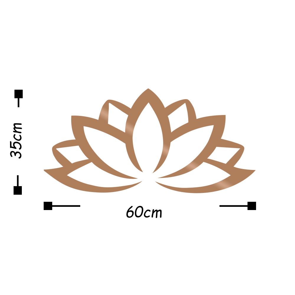 Lotus Flower 2 - Ukrasni Metalni Zidni Dodatak od Bakra slika 3