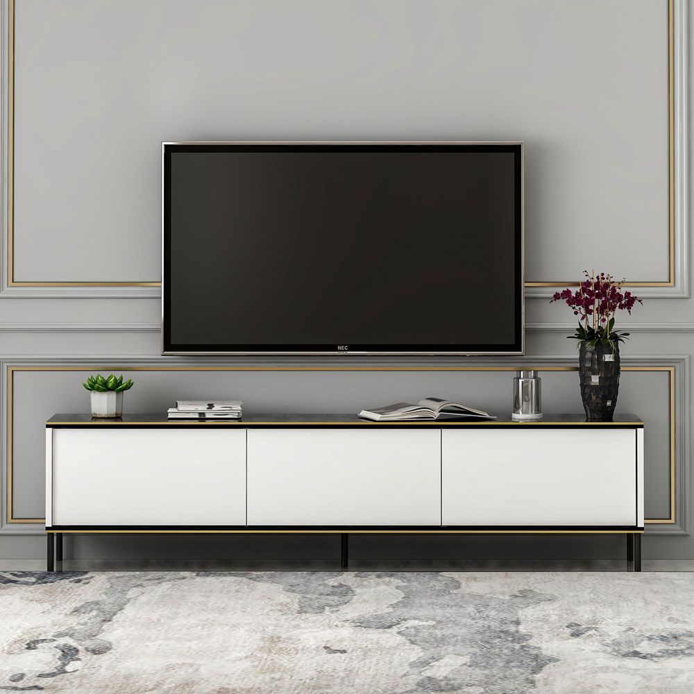 Imaj - Moderni bijeli TV stalak slika 2