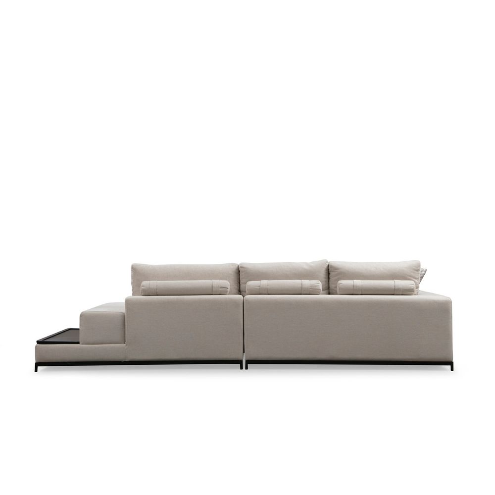 Sofa sa Bočnim Stolom - Bež, 4-Sjedala slika 10