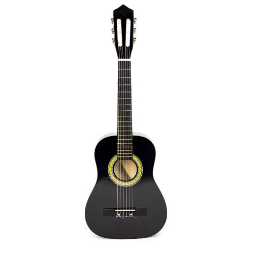 Ecotoys drvena gitara sa 6 žica - crna slika 1