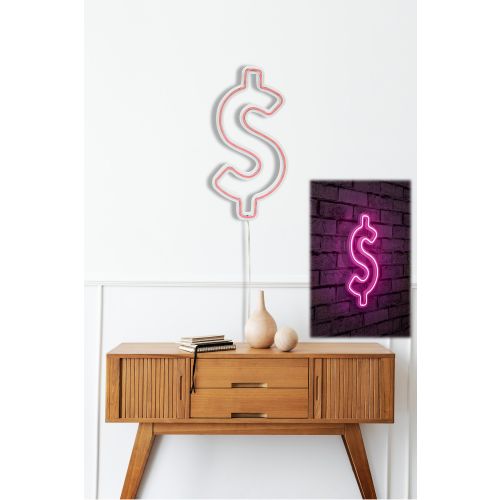 Wallity Ukrasna plastična LED rasvjeta, Dollar Sign - Pink slika 2