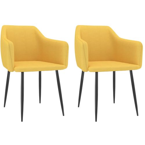 Blagovaonske stolice od tkanine 2 kom žute slika 13