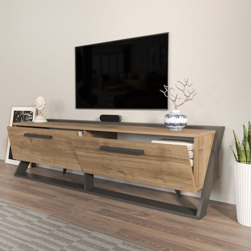 TV stalak Astrid u boji orah i crna slika 3