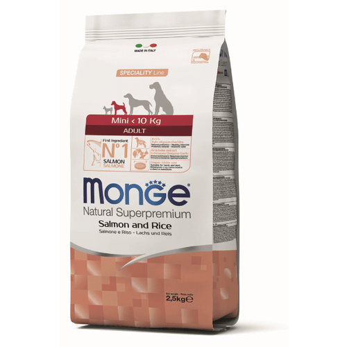 Monge Natural Superpremium Dog Mini Adult Monoprotein Salmon With Rice 7.5 kg slika 1