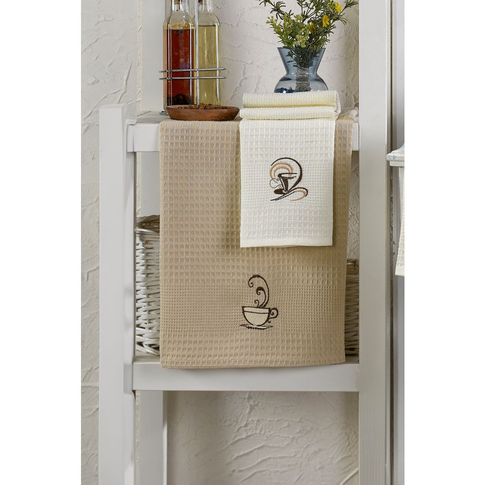 Kitchen towel set (6 pieces) Coffee colours: Multicolor slika 3