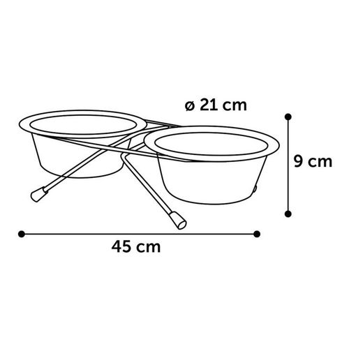 Neklizajuća posuda od nehrđajućeg čelika za pse - 2x1600ml slika 2