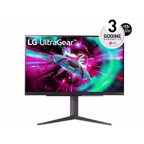 Monitor LG UltraGear 27GR93U-B 27"/IPS/3840x2160/144Hz/1ms GtG/HDMIx2,DP,USB/Gsync/visina/VESA/crna slika 1