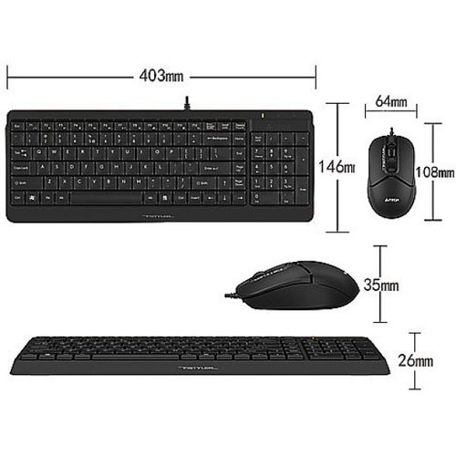 A4-F1512 A4Tech tastatura YU-LAYOUT + mis USB, Black slika 4