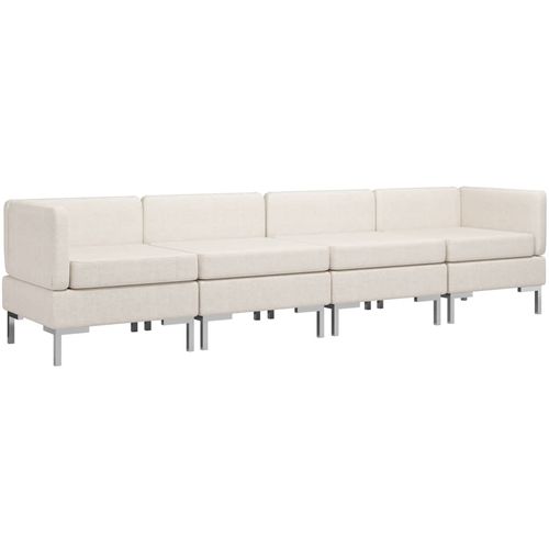4-dijelni set sofa od tkanine krem slika 30