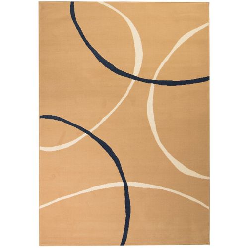 Moderni tepih s uzorkom krugova 120 x 170 cm smeđi slika 1