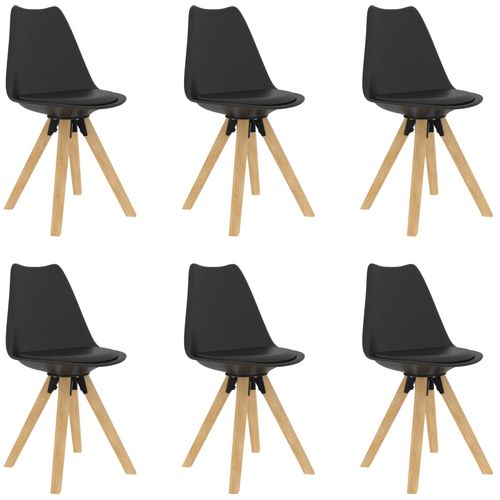 Blagovaonske stolice od PP-a i masivne bukovine 6 kom crne slika 15