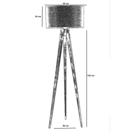 Tripod Yanık Lambader Silindir Koyu Bordo Abajurlu slika 6