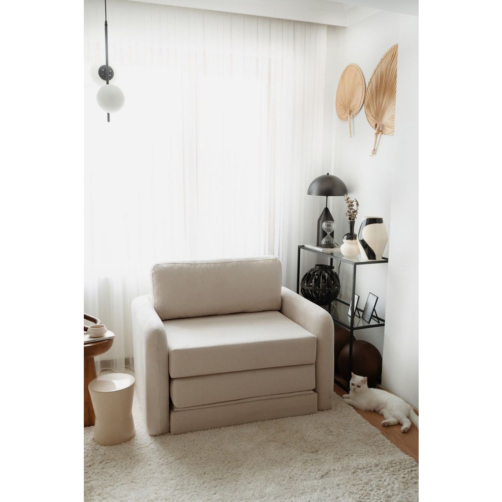 Sofa na razvlačenje za jednu osobu Nest u bijeloj boji slika 1