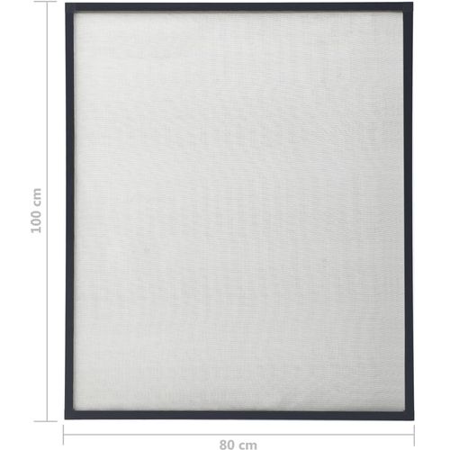 Zaslon protiv insekata za prozore antracit 80 x 100 cm slika 12