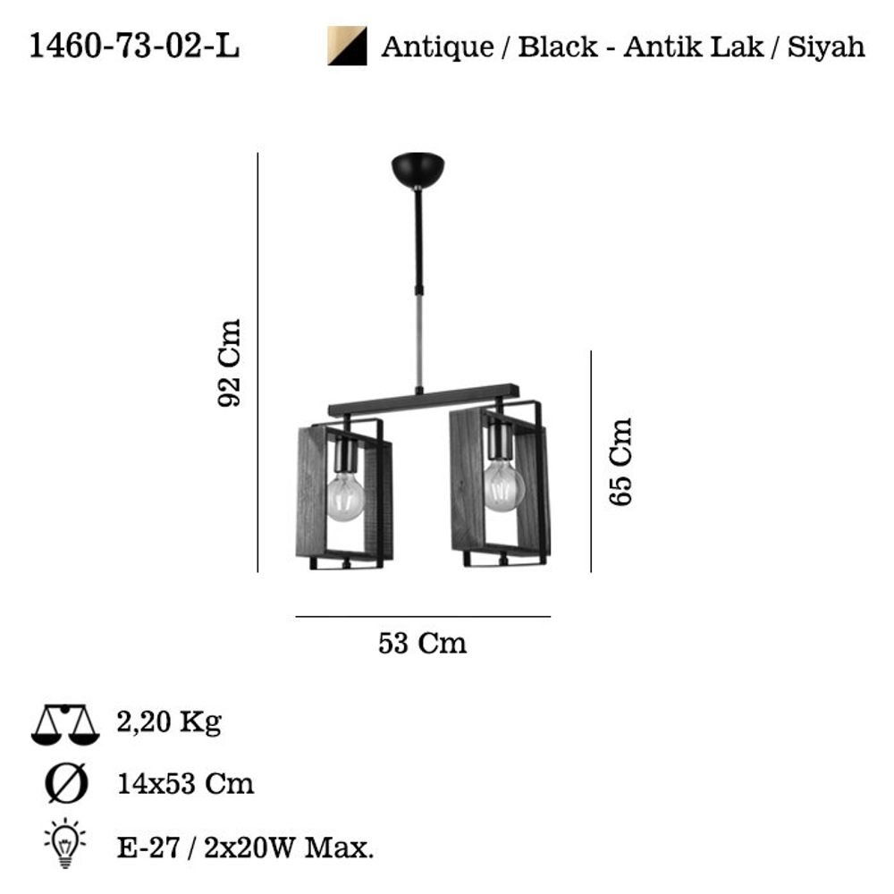 Luster Karo – 73-02-L – boje: antik crna slika 3
