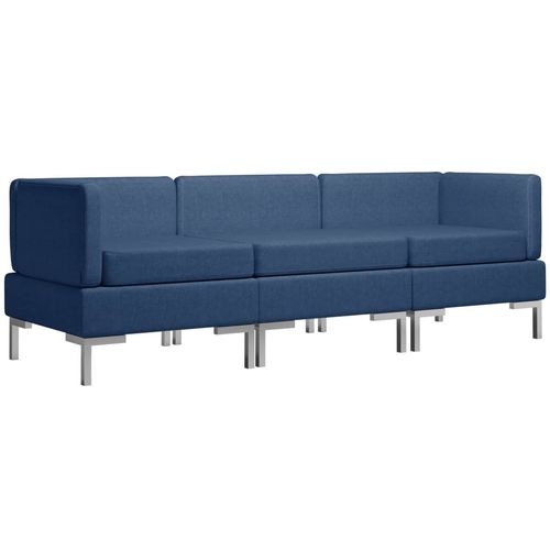 3-dijelni set sofa od tkanine plavi slika 35