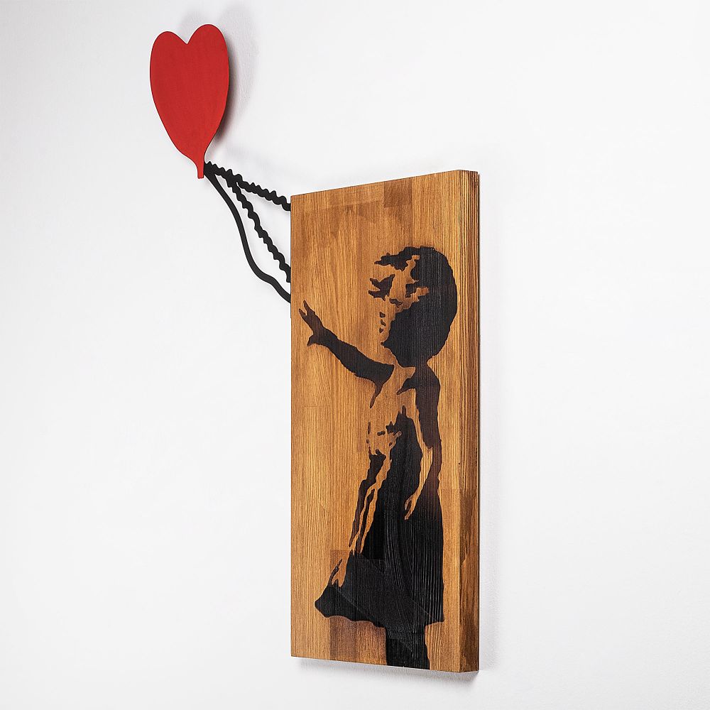 Banksy - 15 Oraš - Crni Dekorativni Drveni Zidni Ukras - izložbeni artikl (oštećenja ambalaža) slika 6