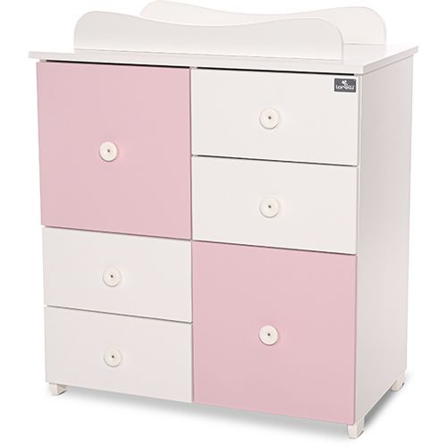 LORELLI CUPBOARD NEW Komoda za Previjanje White/Orchid Pink slika 2