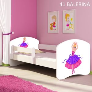 Dječji krevet ACMA s motivom, bočna bijela 180x80 cm 41-balerina