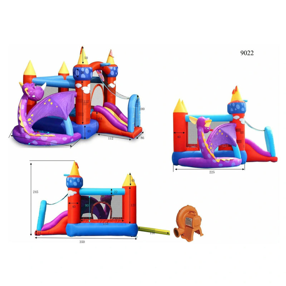Happy Hop Dvorac na naduvavanje Dragon Adventure, 350x350x245cm slika 4