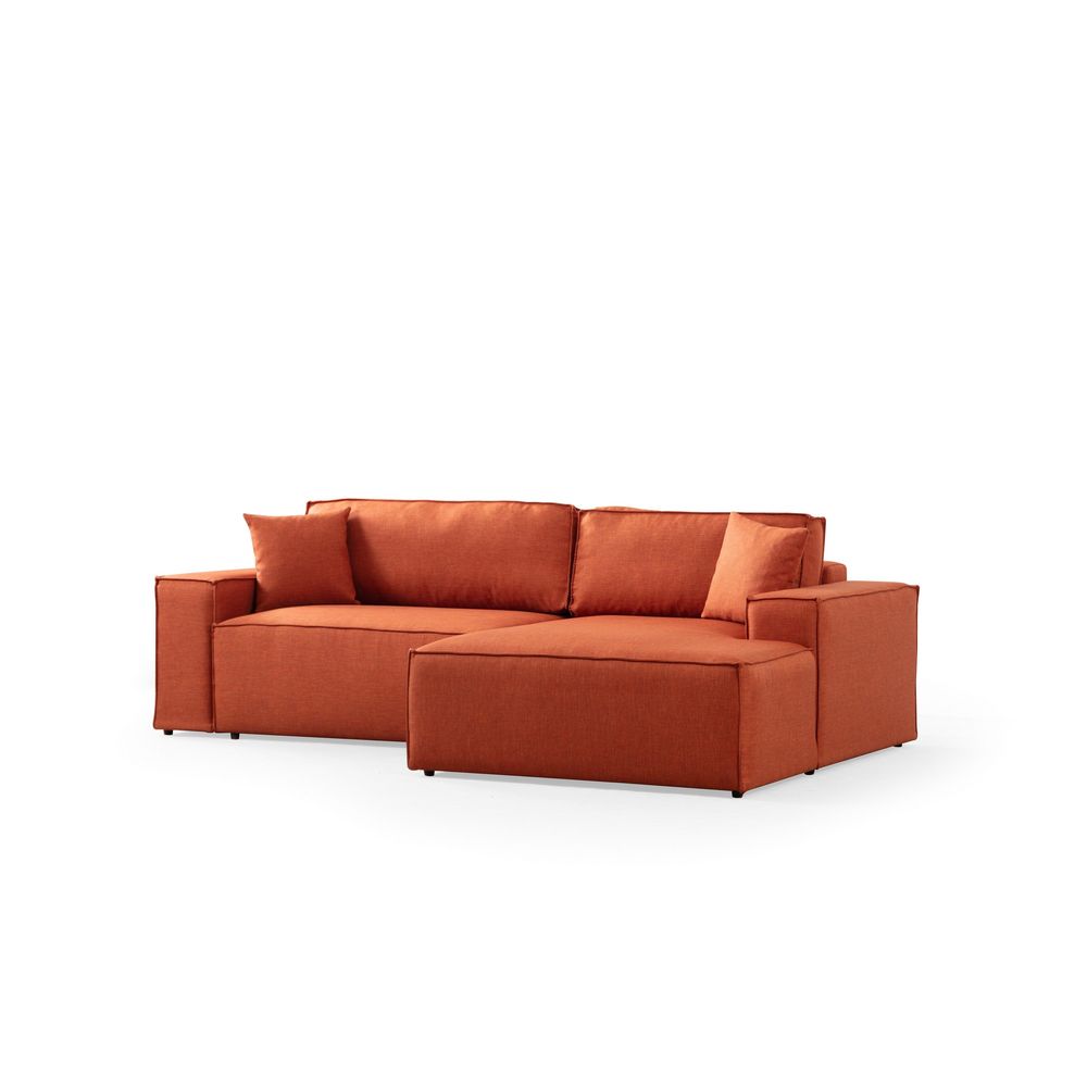 Pırlo Kutni Sofa na Razvlačenje - Narandžasti slika 6