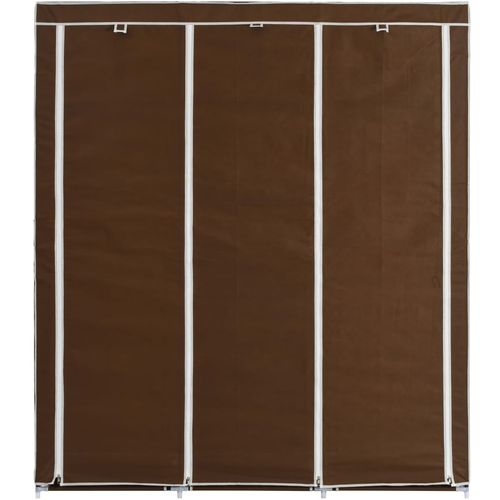 282454 Wardrobe with Compartments and Rods Brown 150x45x175 cm Fabric slika 7