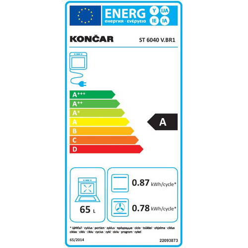 Končar štednjak ST 6040 V.BR1 slika 3