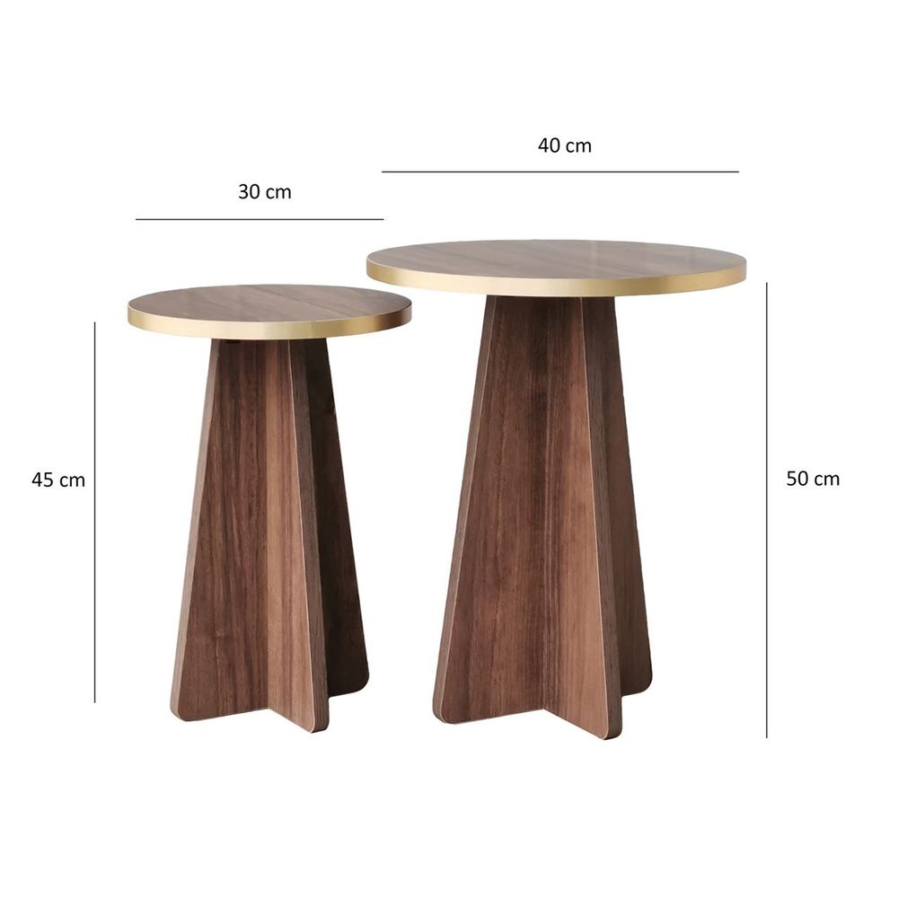 Set Klub Stolova Mushroom 2 - Zlatna, Orah Zlatni slika 8