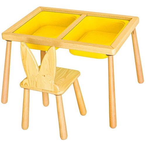 Woody Fashion Dječji stol set Table and Chair - Yellow slika 1