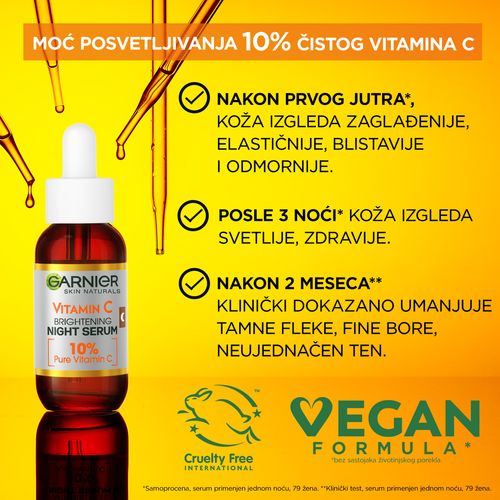 Garnier Skin Naturals Vitamin C noćni serum za lice za blistavu kožu 30ml slika 4