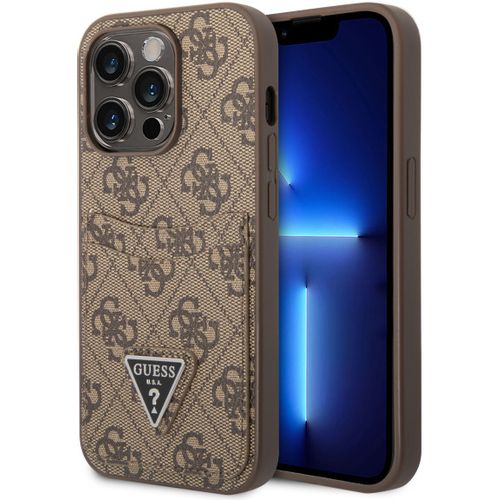 Guess Futrola za iPhone 14 Pro 4G DOUBLE CARD TRIANGLE BROWN slika 1