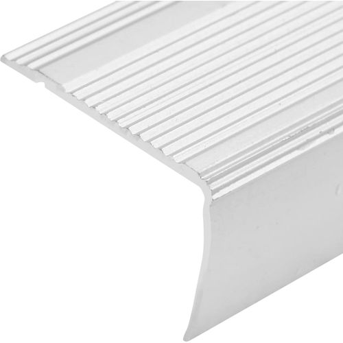 Rubnjaci za stepenice L-oblika 5 kom aluminijski 100 cm srebrni slika 6