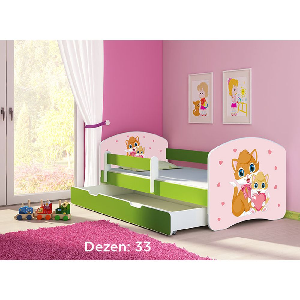 ACMA Dječiji krevet Acma II sa ladicom Green - 140x70cm - Dezen 33 slika 2
