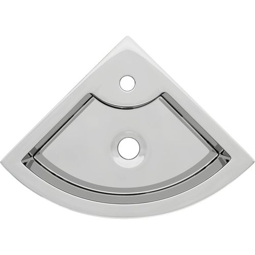 Umivaonik sa zaštitom od prelijevanja 45x32x12,5 cm keramički srebrni slika 7