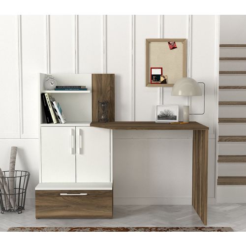 Woody Fashion Radni stol, Bijela boja Orah, Padora - White, Walnut slika 1