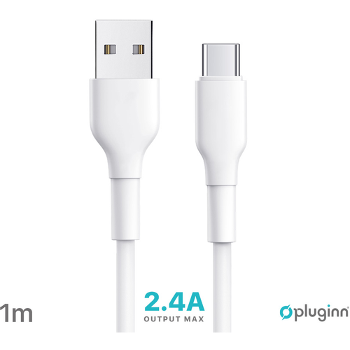 Data Kabl Pluginn PI-APD 2.4A USB na Type C beli 1m slika 1