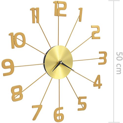 Zidni sat metalni 50 cm zlatni slika 11
