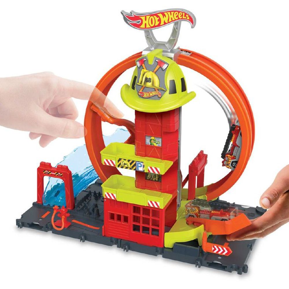Hot Wheels City Super Loop Fire Station - Vatrogasna stanica slika 2