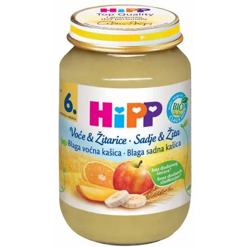 Hipp blaga voćna kašica - voće i žitarice 190 gr 6M+ slika 1
