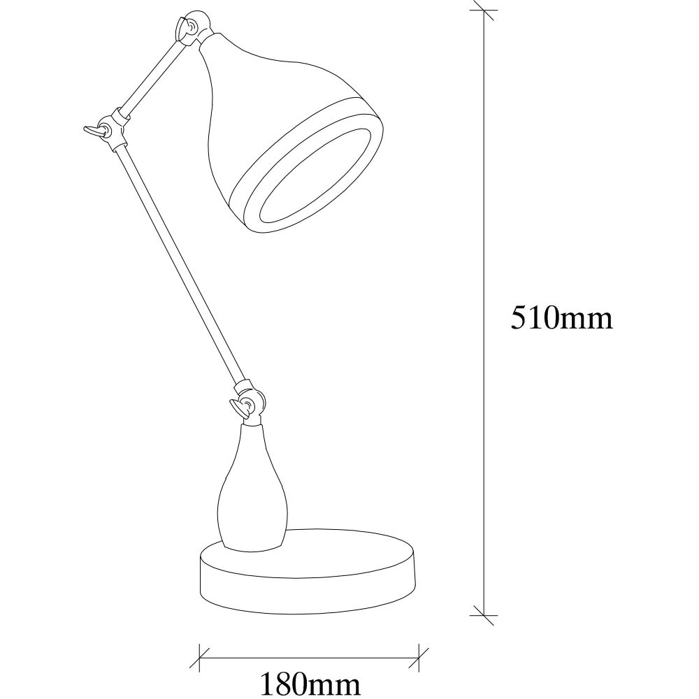 Stolna Lampa Yıldo - 7015 Crna sa Bakrenim Detaljima slika 6